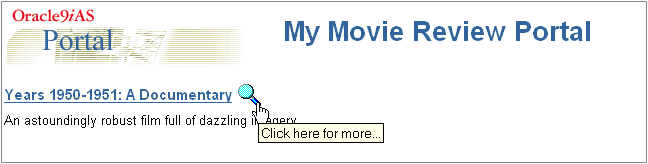 Movie review item showing link to HTTP procedure
